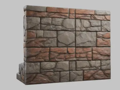 MEdieval Door Wall entrance modular Game Asset Low-poly 3D model