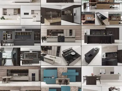 Kitchen collection 50 x9  3D Model Pack