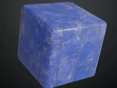Luxury High-Gloss Lapis Lazuli Stone Tiles PBR Seamless Texture