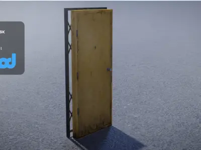 Door and Iron Gate Rigged 3D model