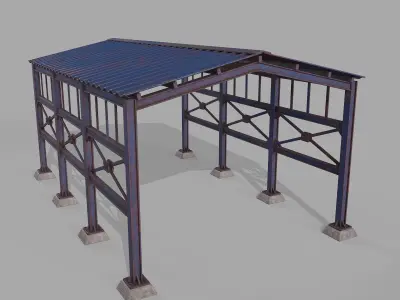 Steal Canpoy Low-poly 3D model