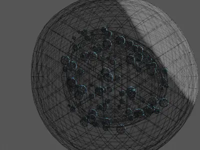 IVF cell simulation animal or human cell and needle 3D model