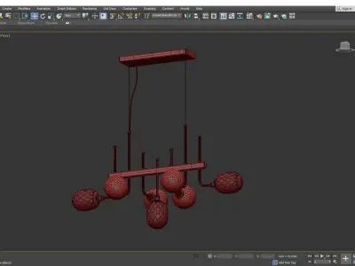 METERA LINEAR CHANDELIER Low-poly 3D model