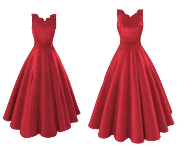 Scarlet Overkill Red Dress Low-poly 3D model