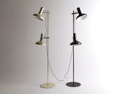 Duo floor lamp with two lamps 3D model