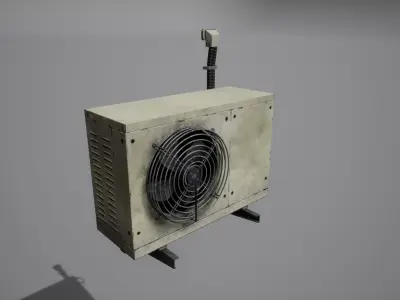 Old air conditioning condenser unit Low-poly 3D model