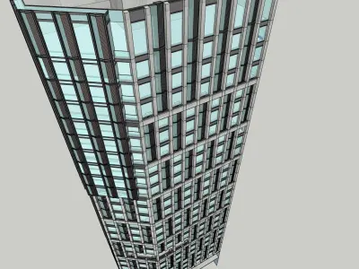 Apartment building minimlaist design facade 3D model