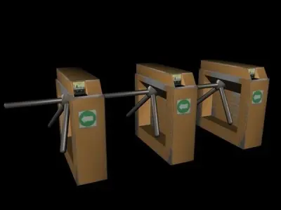 subway gate Low-poly 3D model