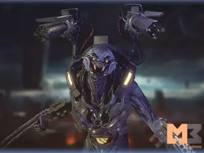 Alien Warrior 04 Low-poly 3D model