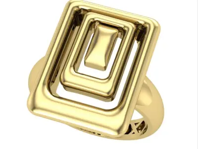 Core Frame  gold Ring 3D print model
