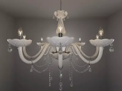 White Crystal Chandelier 3D model
