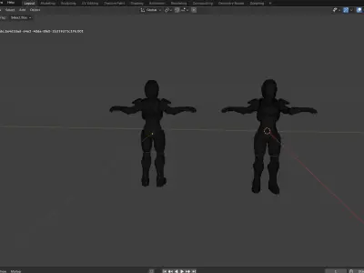 Futuristic Armored Space Soldier  T-Pose Low-poly 3D model