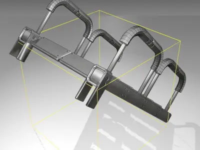 Futuristic Stairs - 26 - Basic Textures Low-poly 3D model