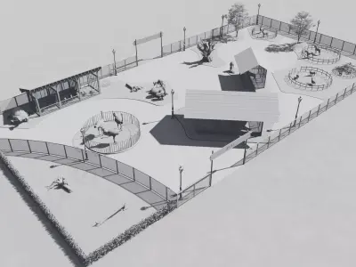 Petting Zoo 3D Model SketchUp Lumion Full Package  3D model