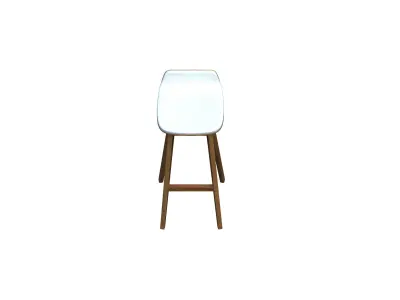 Barchair stool with top and wooden legs 3D model
