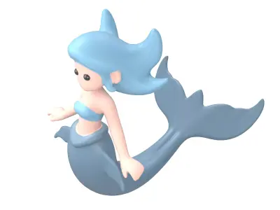 Mermaid Character v1 001 Low-poly 3D model