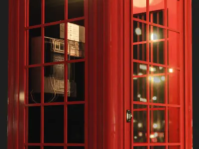 K2 - Telephone London Low-poly 3D model