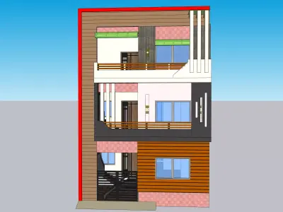 South Asian Style Home Residential Design 3D Printable Low-poly 3D model