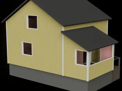 Frontsmans House - Rintamamiestalo Low-poly 3D model