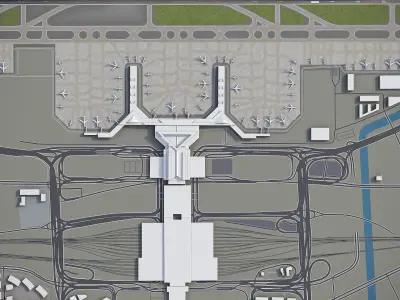 Shanghai Hongqiao International Airport - SHA Low-poly 3D model