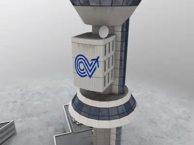 LIMC Control Tower Low-poly 3D model