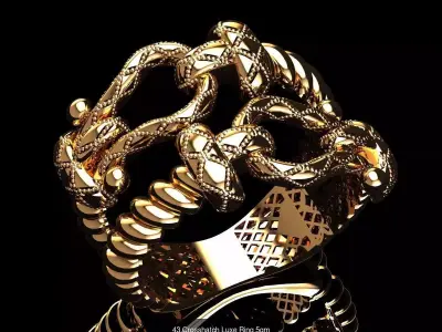 Crosshatch Luxe Rings 5gm 3D Model Pack