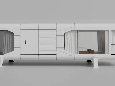 Modern Capsule House 3D Model Low-poly 3D model