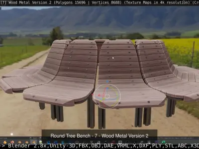 Round Tree Bench 7 3D Model Pack