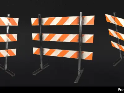 Type III Barricade - In-Game Ready Low-poly 3D model