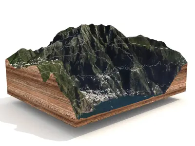 Positano Italy mountain landscape 3D model