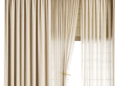 Roman and Cotton Curtain  Low-poly 3D model
