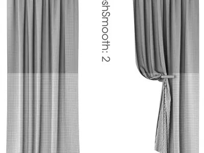 Curtains 136 Kvadrat Artic SAMUEL SONS ATHINA EMBROIDERED BORDER 3D model