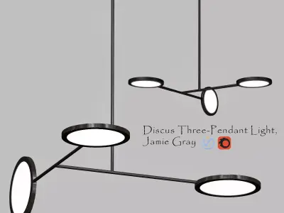 Discus Three Pendant Light Jamie Gray 3D model