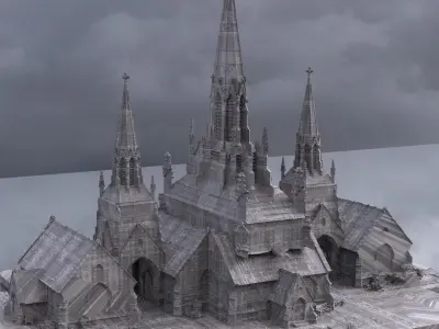 Dark Fantasy Gothic Tower church 3D 3D model