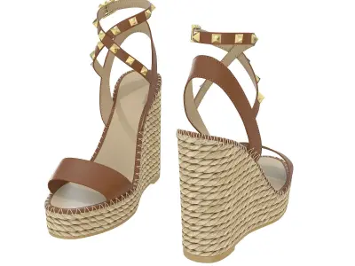 Valentino 125mm Rockstud Sandals Low-poly 3D model