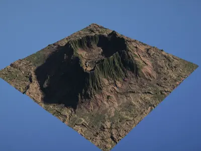Landscape Environment Volcano Snow 05 Low-poly 3D model