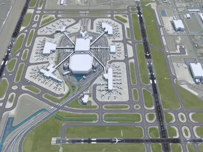 Tampa Airport 10km Low-poly 3D model
