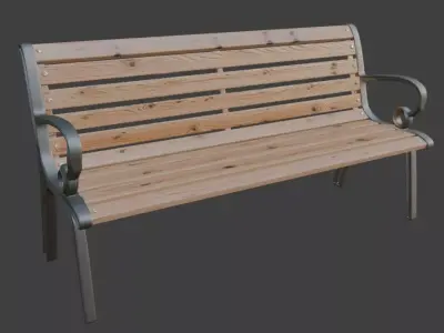 Classic Park Bench 3D Model 3D model purchase