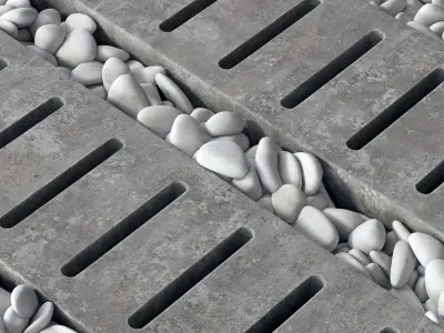 Paving road long plate pabble n3 3D model