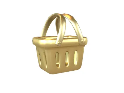 Shopping Basket Icon v1 006 Low-poly 3D model