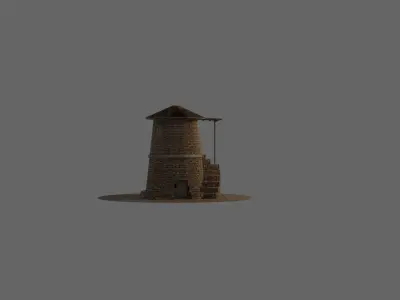 ethiopian traditional casual houses Low-poly 3D model