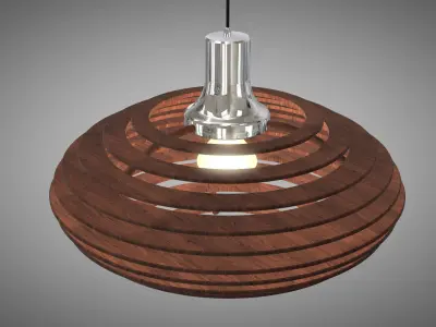 Wood Pendant Lamp 3D model