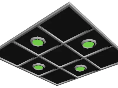 Modular Sci-Fi Wall and Floor Set Low-poly 3D model