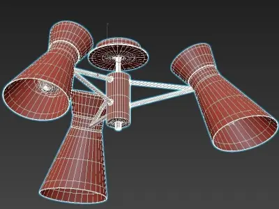 laconica ceiling light with three lights 3D model