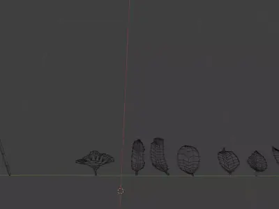 Grass and leaves package with 2 Geometry nodes for Blender Low-poly 3D model