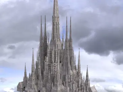Dark Art Deco architecture 3D 3D model