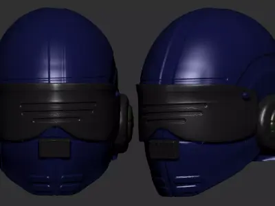 helmet high poly sculpt 3d printable ver 8 3D model 3D model purchase
