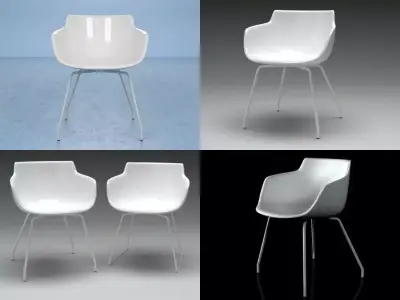 Flow armchair 4 legs 3D model