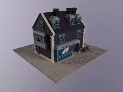 Squidward Store Low-poly 3D model