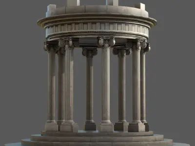 Garden Rotunda LP  Low-poly 3D model